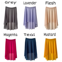 Image 4 of High Low mesh solid colors pull on skirts.(1)