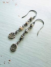 Image 3 of boulder opal sterling silver charm earrings