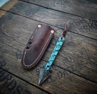 BROKEN ARROW • turquoise trustone with black web / stainless steel pin