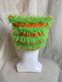 Image 3 of Hairy Orange/Green Beanie