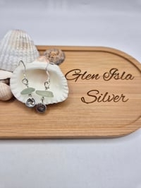 Image 5 of Sea Glass and Wave Charm Earrings
