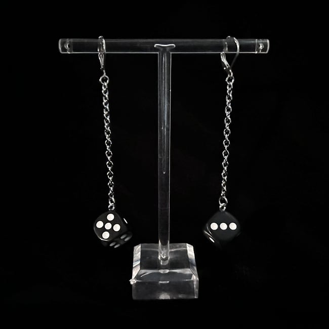 black dice drop earrings 