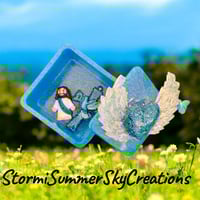 Image 2 of Blue square with wings Prayer/Trinket box