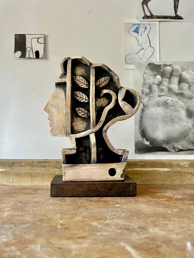 GREEN WOMAN SCULPTURE