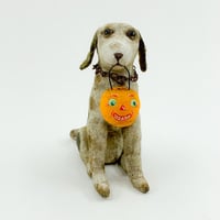 Image 3 of Large Antique Inspired Spotted Trick or Treat Dog(free-standing figure)