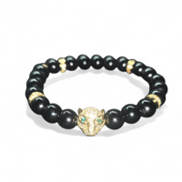 Onyx Leopard Bracelet