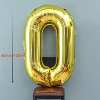 Image 3 of 40 Inch Giant Foil Mylar Balloons - Golden Huge Number Balloons For Birthday Party, Wedding, Bridal 