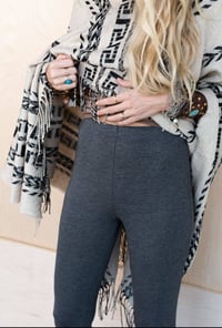 Image 3 of Cher Solid Raw Edge Flares -  Charcoal
