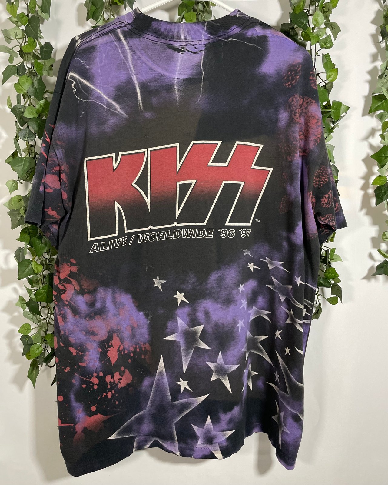 1996 KISS Alive Tour All Over Print Tee Size XL | Rebound Threads