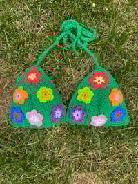 Image 2 of Garden Baby Triangle Bikini| Flower Crochet Bikini Top
