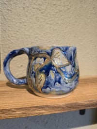 Image 11 of Blue Mug with Blue Vines and Gold Lustre