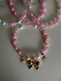 Image 5 of Spring Blossom Gold and Pastel Tumbler Bracelet Stack