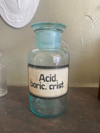 Image 1 of Un flacon d’apothicaire Acid Boric en verre bleu XIXème siècle 