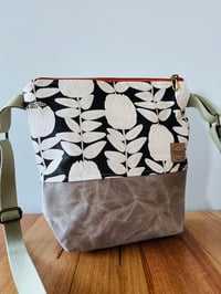 Image 1 of cotton Canvas Flower Shoulder Bag