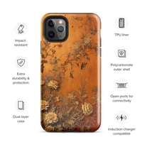 Image 6 of Baroque Goth Inspired Gold and Orange Textured Floral Look Tough Case for iPhone®