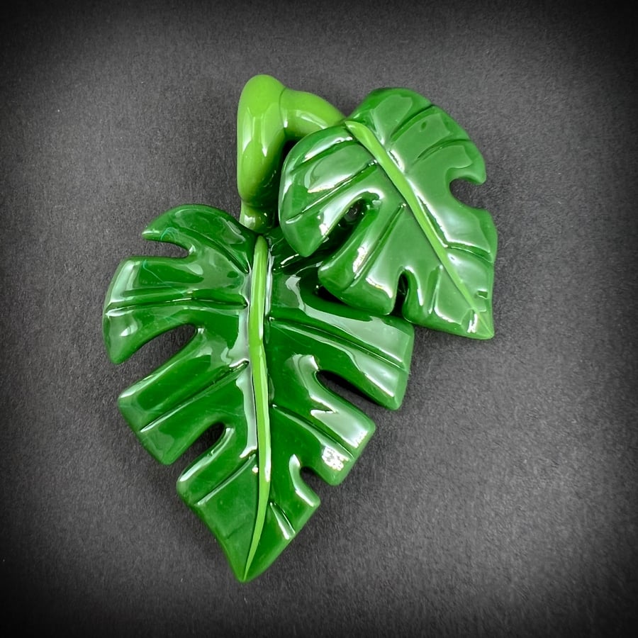 Image of Double Leaf Monstera Pendant