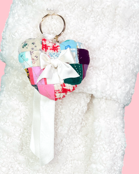 Image of My Heart To Yours Ornament Quilted Keychain Accessory 2