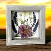 Cosmos, Veronica And Chrysanthemum Wildflowers In 6" X 6" Shadow Box (Item# 202214S)
