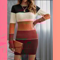 Image 2 of Color black bodycon sweater dresssweater dress