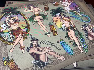 Image of 11”x14” Classic Pinup Girl 5 Sheet Set w/ Line Sheets