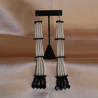 Image 1 of Black Heart Dentalium Earrings