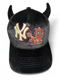 Image 1 of IRI$ BELOVED VELVET HORNS YANKEES A-FRAME HAT 