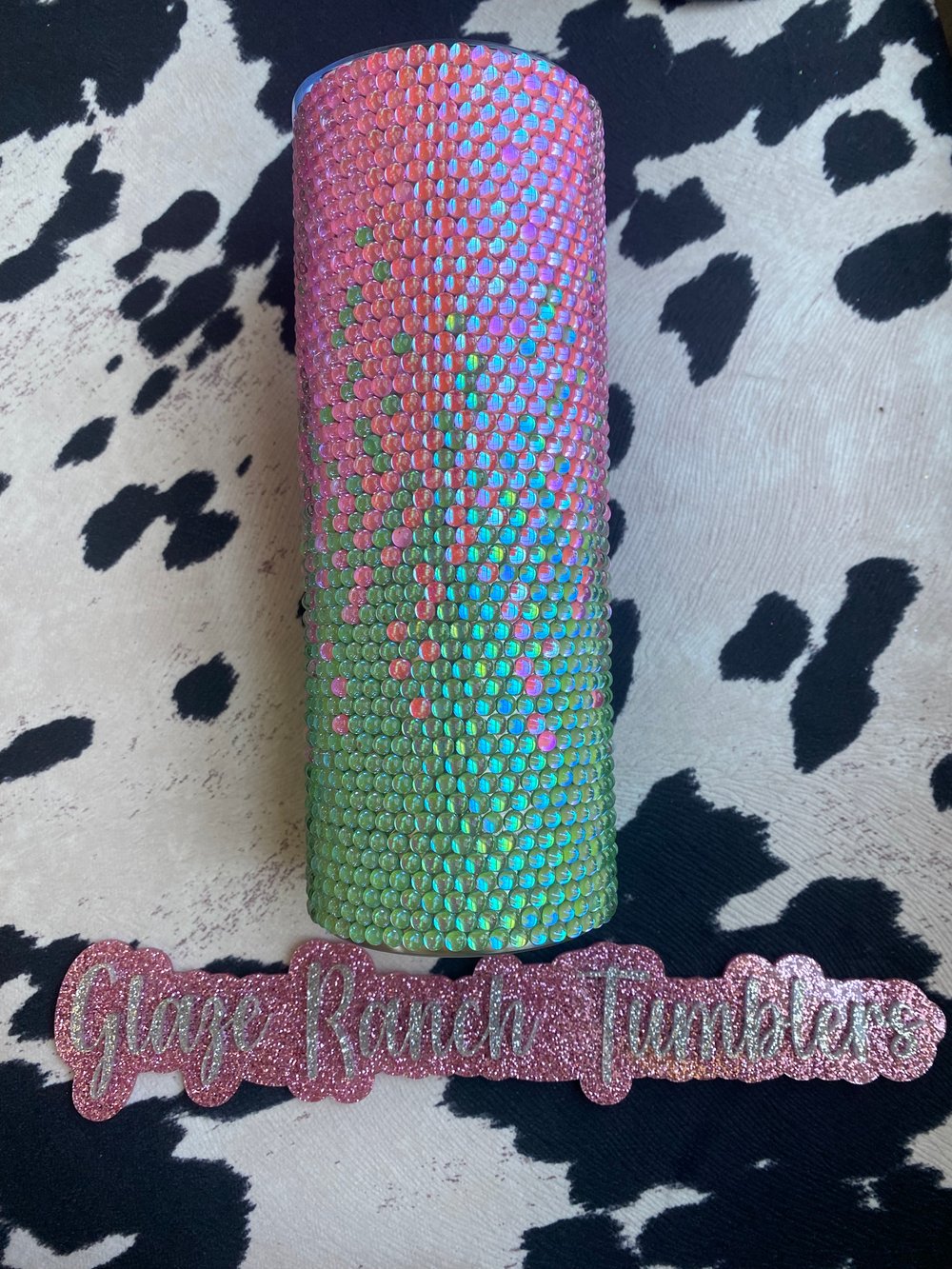 20 oz. Pink/green ombré mermaid tears