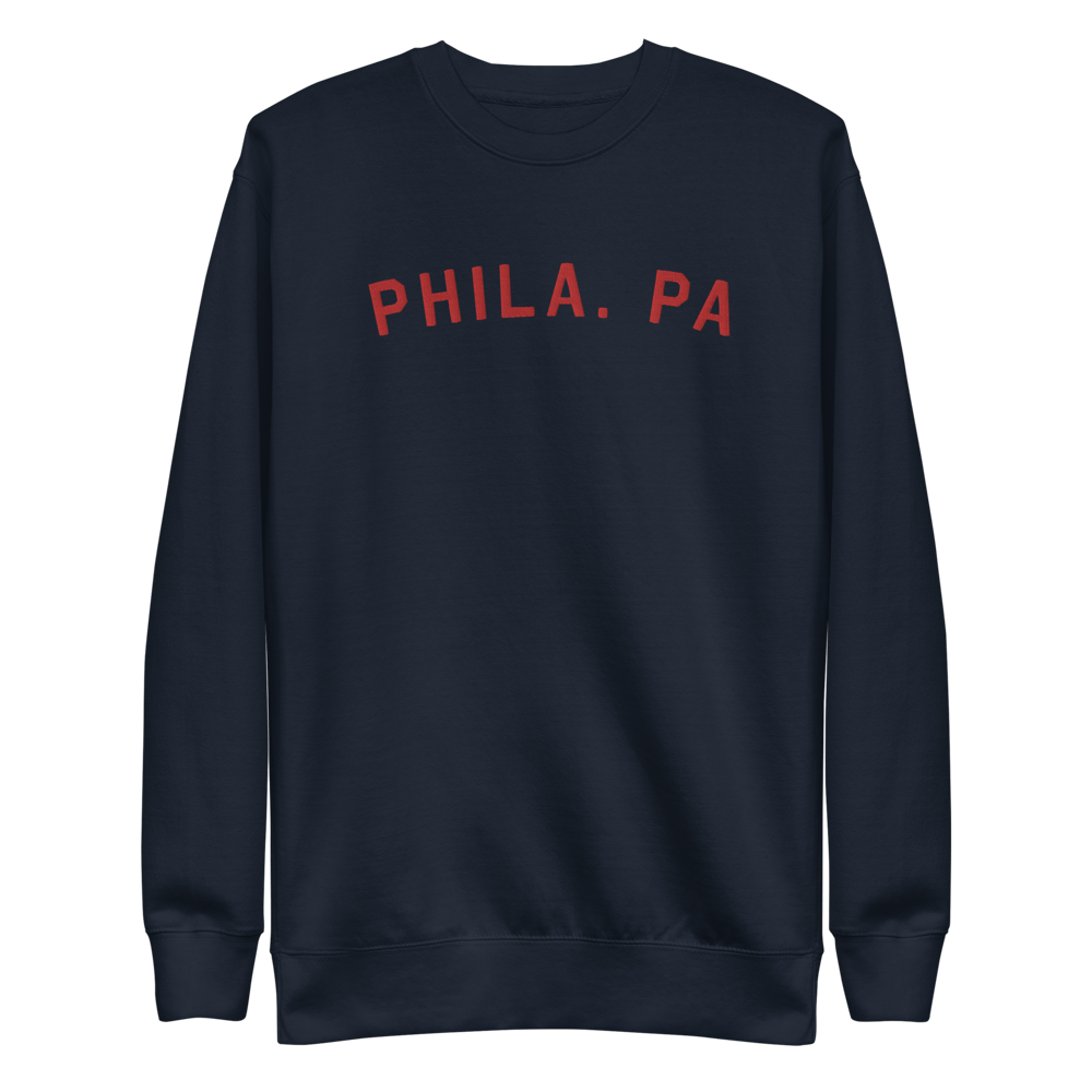 Phila. PA Navy Embroidered Sweatshirt