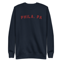 Phila. PA Navy Embroidered Sweatshirt