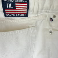 Image 10 of Vintage Ralph Lauren White Denim Cut- Off Shorts - Size 12  