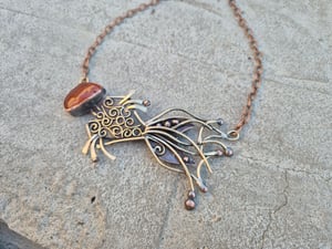 Carnelian fish necklace 