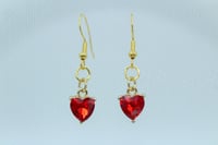 Image 2 of  Rhinestone Heart Earrings 