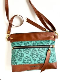 Image 5 of Teal boho crossbody with exterior pocket