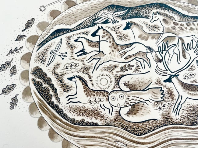 FROM THE CAVE WALL PEN AND INK DRAWING 