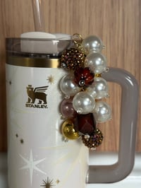 Image 1 of Starlight Shimmer Gold, Champagne and Cream Tumbler Straw Bauble