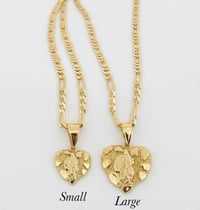 Image 1 of Gold plated Nugget Heart Mary Pendant necklaces for women, Gift for her, necklaces for women