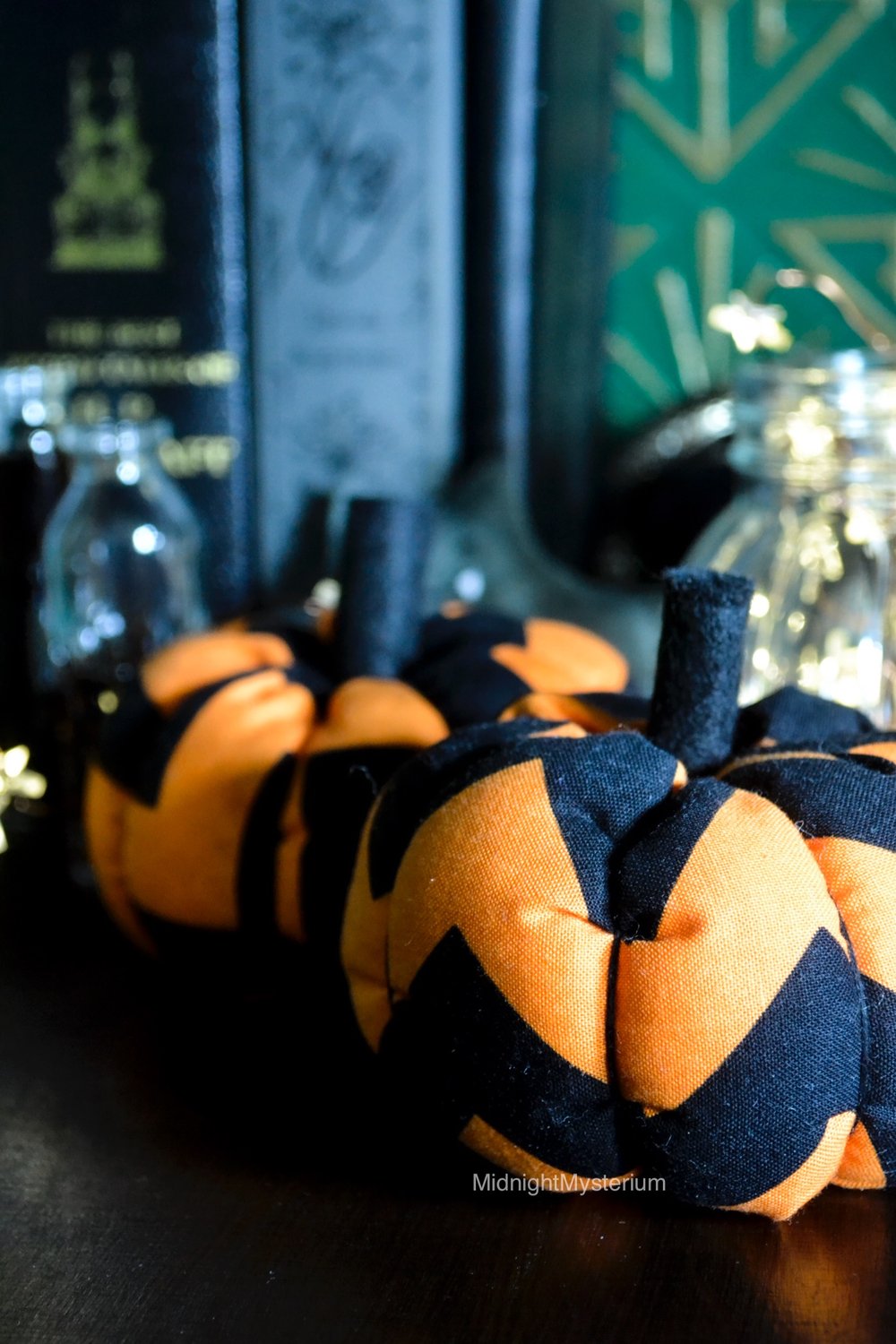 Orange Zigzag Decorative Pumpkin
