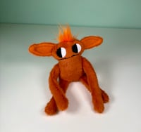 Image 1 of Small Weighted Side Eye Monster - Dark Orange