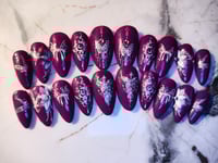 Image 1 of Magenta Fairies Press on Nails 