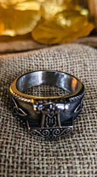 Image 13 of 👑The Armored Kingdom Thor’s Hammer Godforge Ring-Scratch Resistant-Exclusive-Rust Proof-Viking