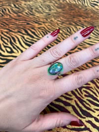 Image 1 of Sterling silver ring with turquoise size 53
