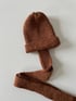 Terra cotta beanie with ties Image 3