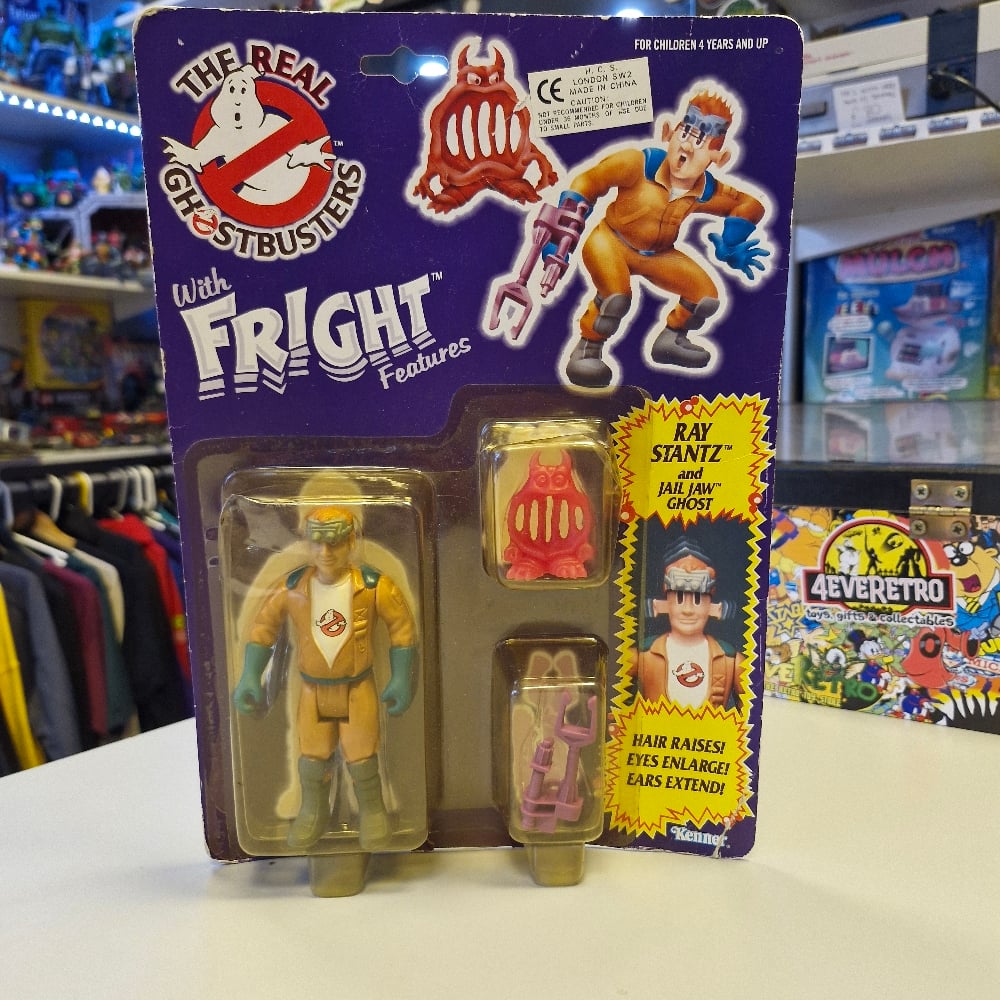 Image of Kenner The Real Ghostbusters Fright Features Ray Stantz & Jail Jaw Ghost (Carded)
