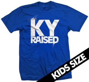 Image of Ky Raised Kids Tee in Blue and White