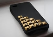 Image of Black lower studded Iphone 4 case