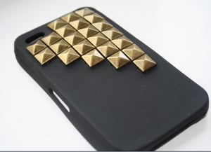 Image of Black upper studded Iphone 4 case