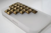 Image of White upper studded Iphone 4 case