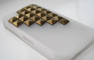 Image of White upper studded Iphone 4 case