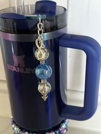 Image 1 of Starshine Blue and Silver Tumbler Straw Bauble
