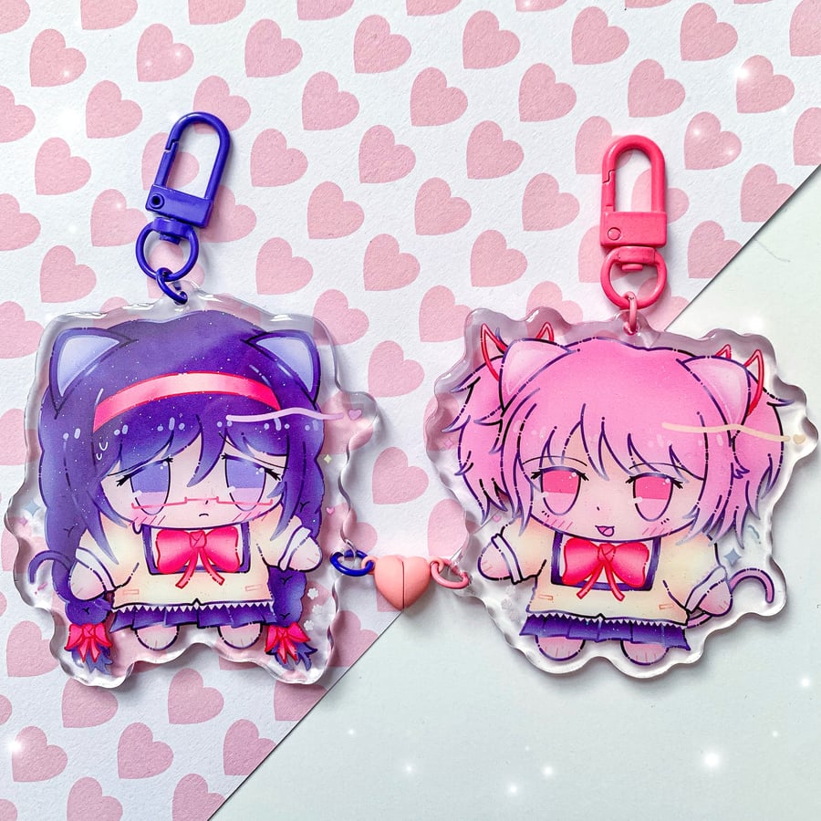 Image of Madoka + Homura | Link Acrylic Charms 